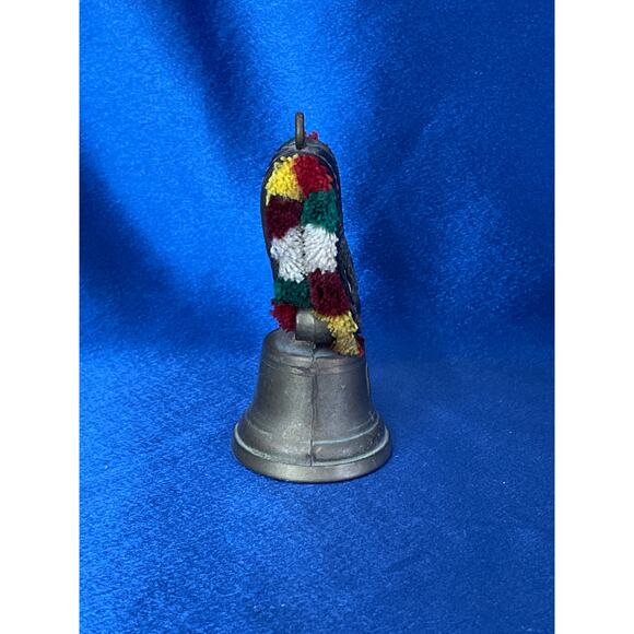 Vintage Small Swiss Glocken Style Brass and Leather Fringed Cow Bell - Picture 4 of 7